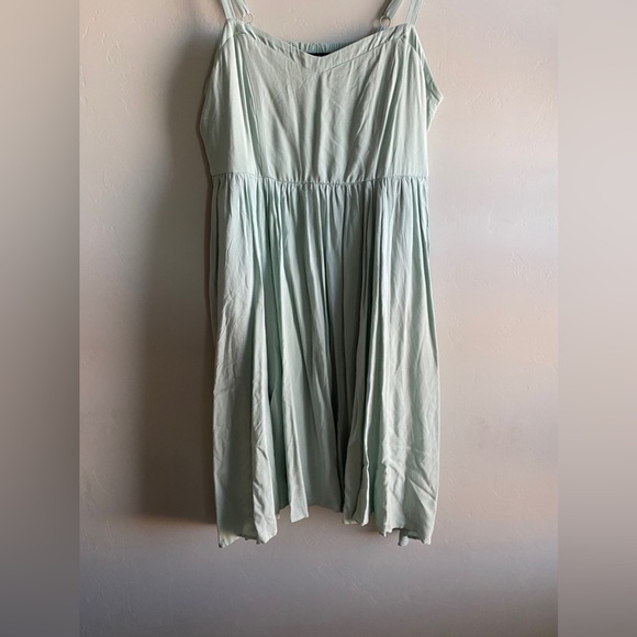 Torrid - Mint Blue Challis Shark bite Skater Dress - Picture 3 of 14